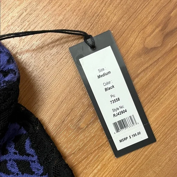 Romeo & Juliet Couture Black and Blue Lace Kids Dress - Picture 2 of 4